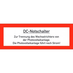 Hinweisschild - DC-Notschalter