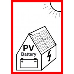 Hinweisschild PV Battery