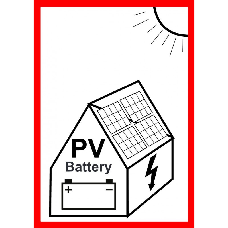 Photovoltaikanlage mit Batteriespeicher Schild ➤ Jetzt bestellen