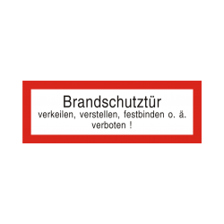 Brandschutzschild als Text...