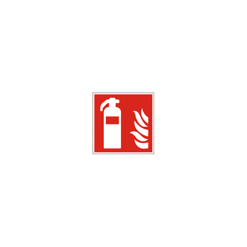 Brandschutzschild als Symbol Feuerlöscher nach ISO 7010 F 001