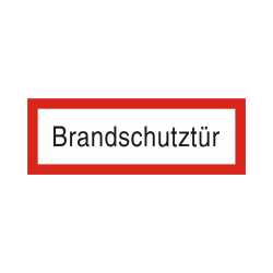 Brandschutzschild als Text...