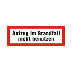 Brandschutzschild als Text...