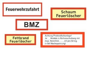 Brandschutz Textschilder