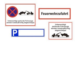 Parkplatzschilder / Feuerwehrschilder